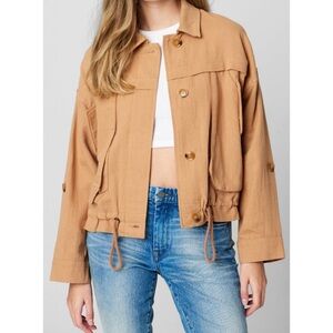 Blank NYC A Game Jacket Linen Summer Utility Lightweight Jacket Size XS